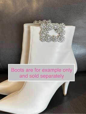 Elegant Clear Crystal Embellished Buckle Boot Clip for Shoe or Purse